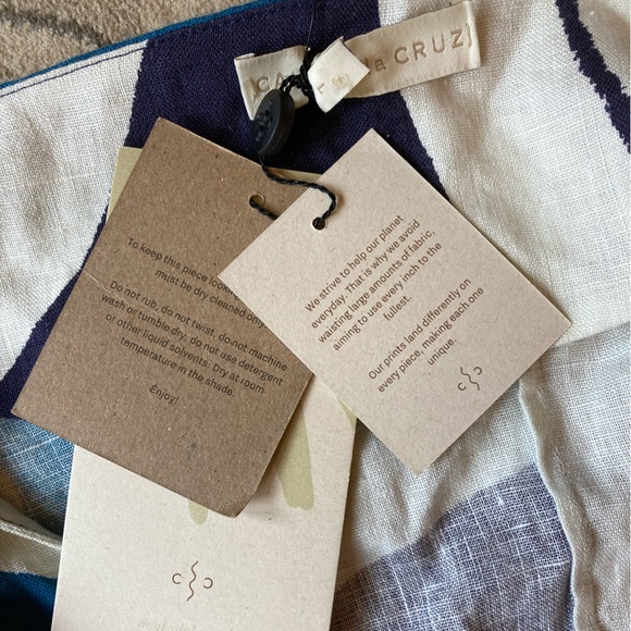 Stunning 100% linen new with tag Cala De La Cruz Mayu wrap top size large - Picture 14 of 16